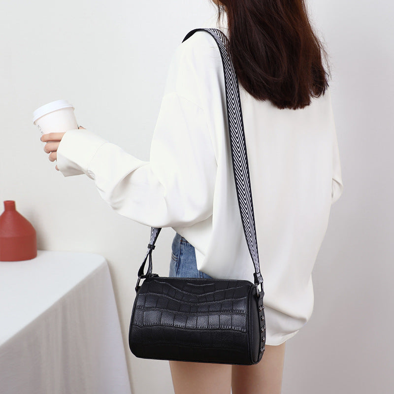 Women's Summer Trendy Leather Fashion Wide Strap Crossbody Bags