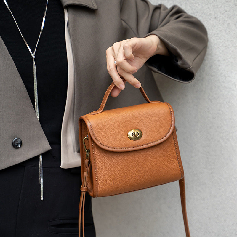 Women's Attractive Durable Cowhide Leather Simple Crossbody Bags