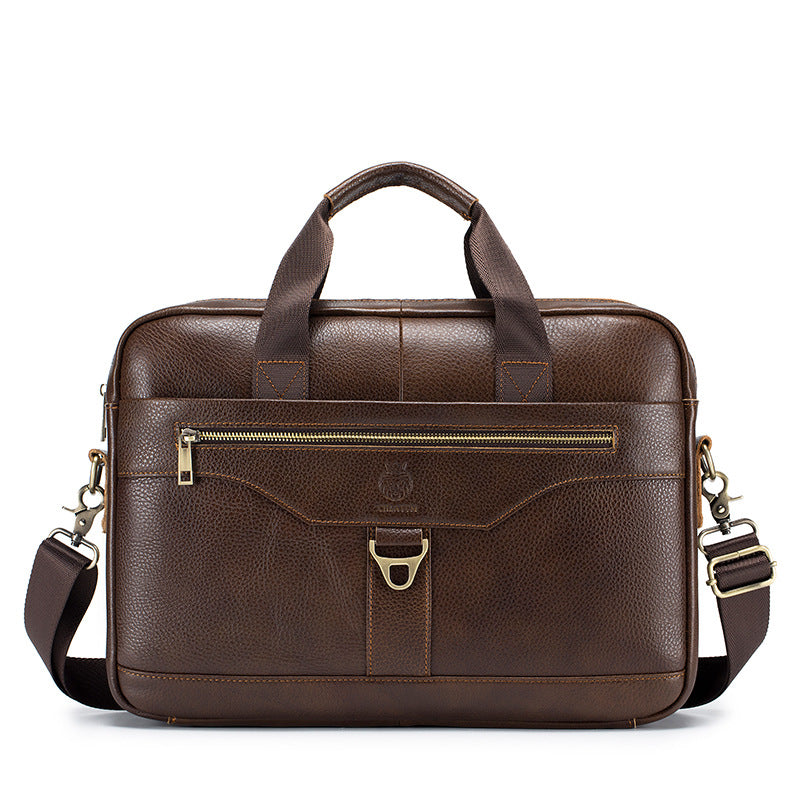 Men's First Layer Cowhide Genuine Leather Portable Men's Briefcases
