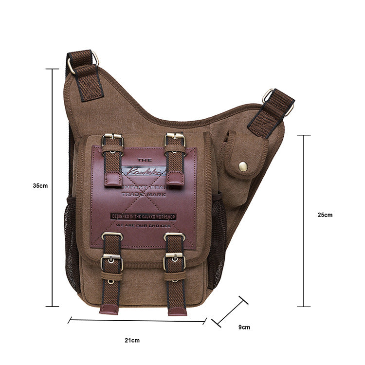 Men's Canvas Vintage Leisure With Leather Men's Shoulder Bags
