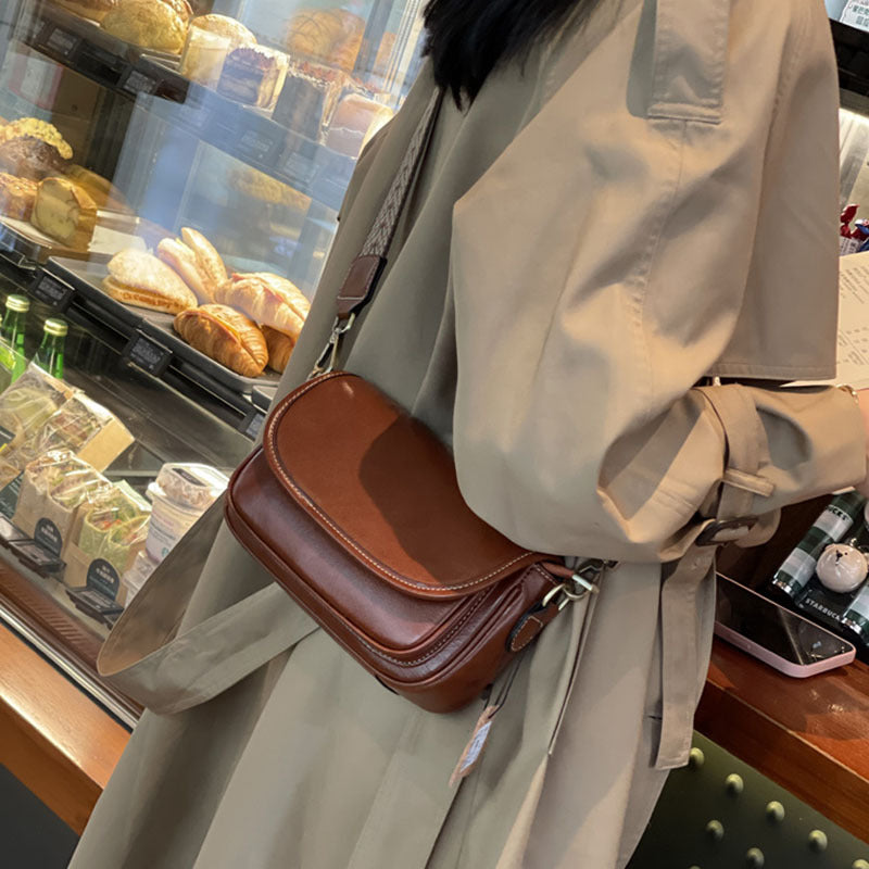Women's Fashionable Genuine Leather Cowhide Retro Fashion Shoulder Bags
