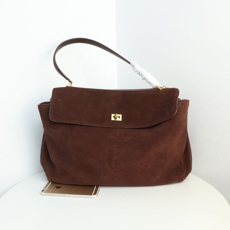 Women's Matte Leather High-grade Soft Suede Kelly Tote Bags