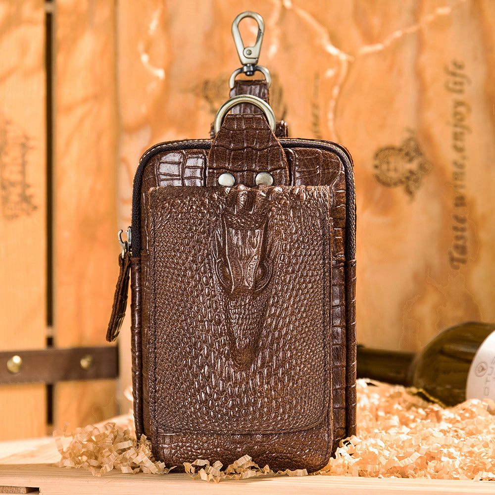 Men's Mobile Large Capacity Summer Crazy Horse Men's Waist Packs