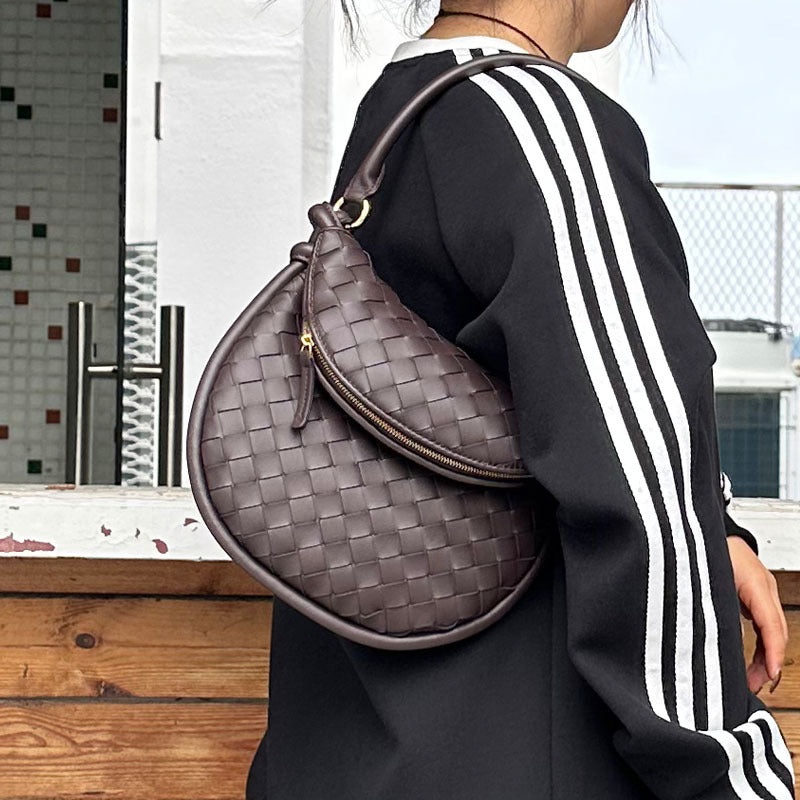 Women's Trend Twin Hand-woven Genuine Leather Underarm Armpit Bags