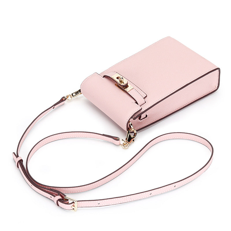 Leather Female Niche Palm Print Vertical Phone Bags