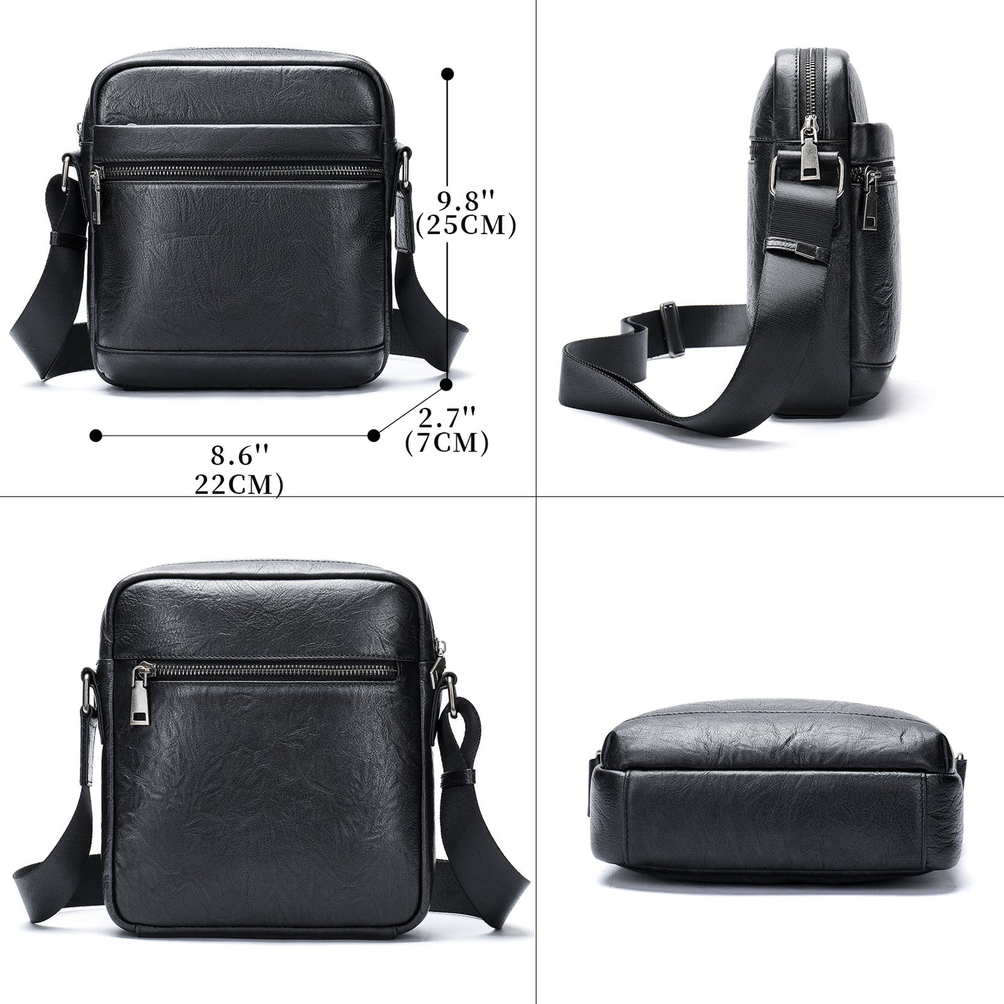 Men's Soft Leather Business Commute First Layer Men's Shoulder Bags