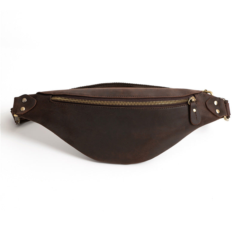 Men's Cowhide Leather Fashion Soft Trendy Sport Men's Waist Packs