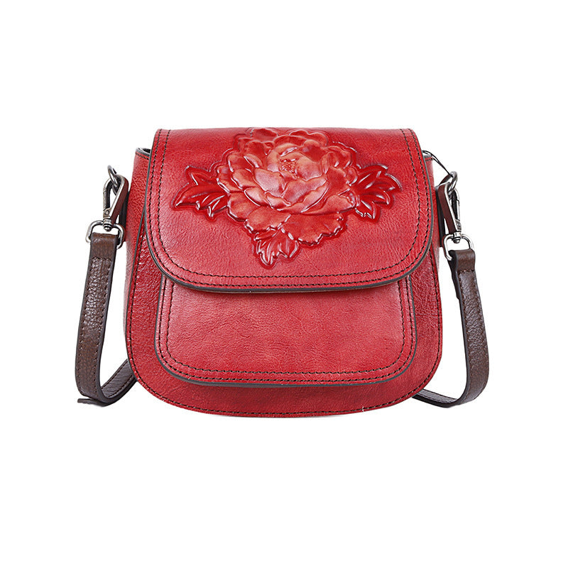 Leather Retro Chinese Style Embossed Handmade Bags