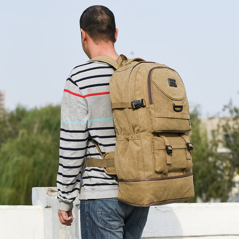 Women's & Men's & Large Capacity Thickened Canvas Climbing Backpacks