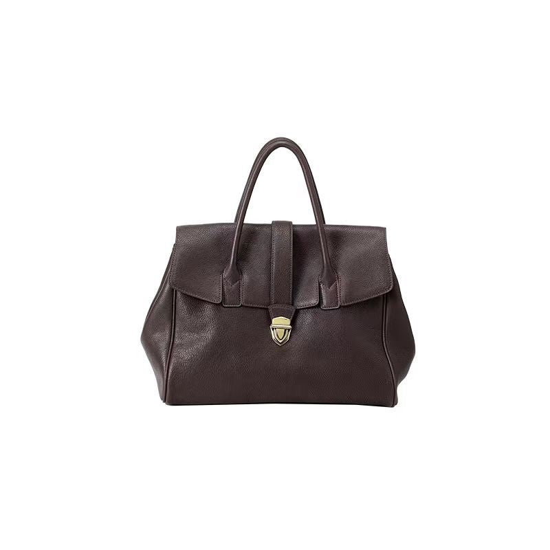 Vegetable Tanned Leather Cowhide Portable Retro Bags