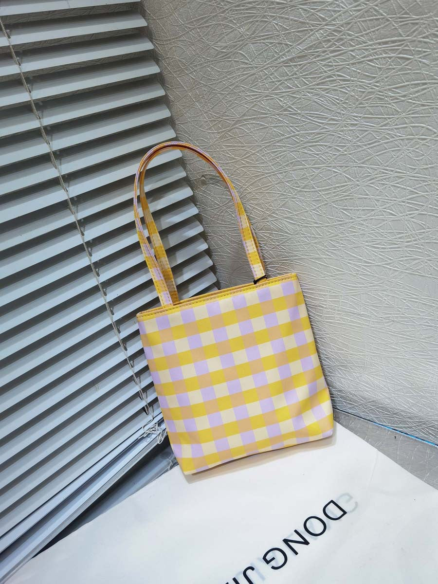 Women's Trendy Printed Plaid Simple Mini Light Handbags