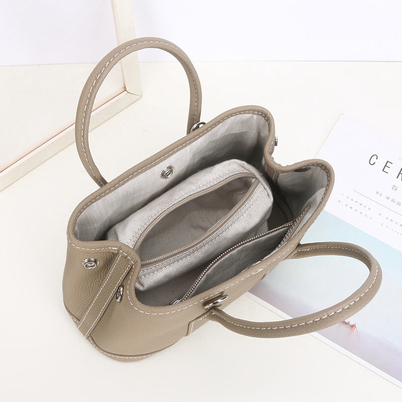 Version First Layer Cowhide Genuine Leather Fashion Large Handbags