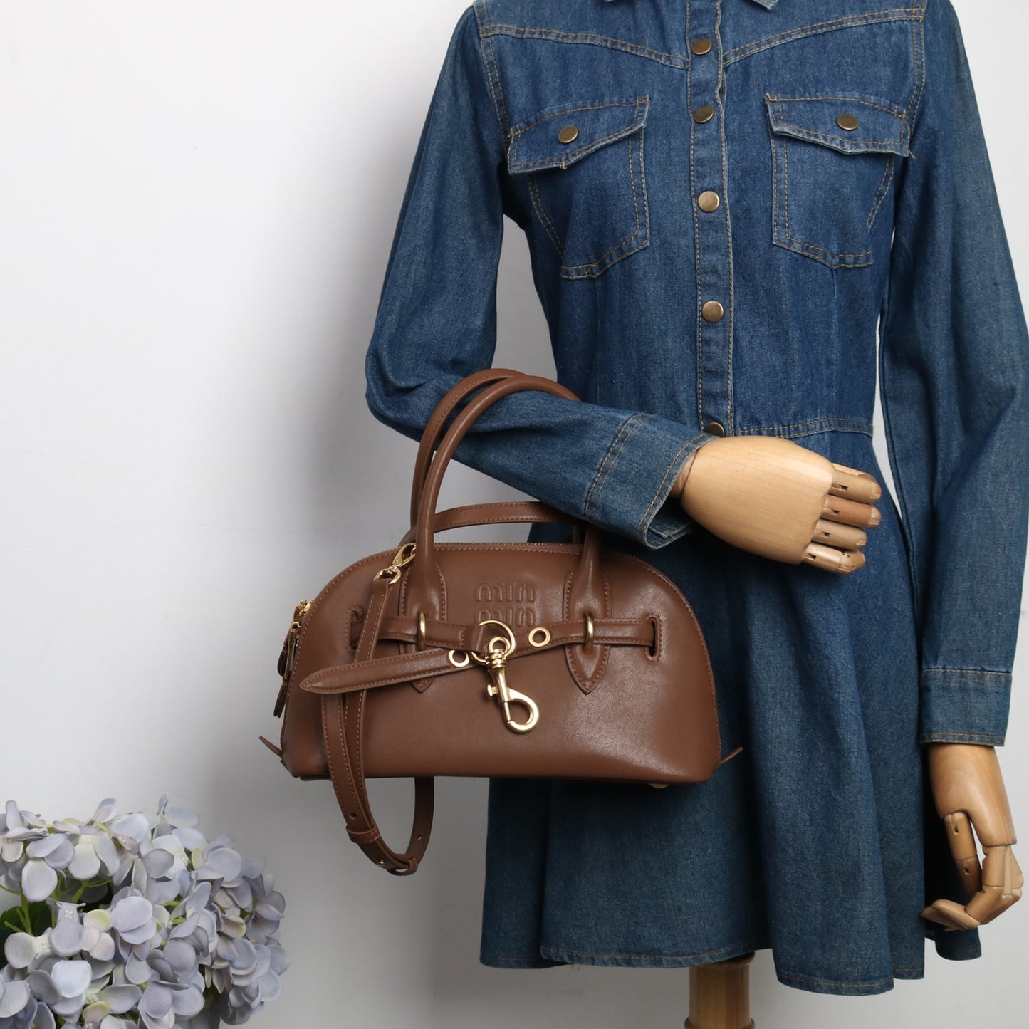 Women's Vegetable Tanning Leather Shell Portable Fashion Shoulder Bags