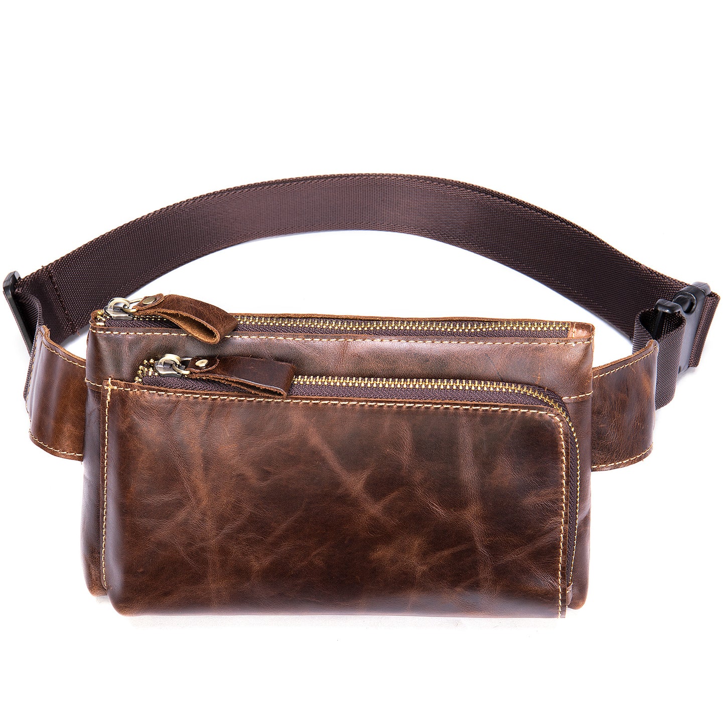 Men's Cell Horizontal Large Capacity Mobile Cow Men's Waist Packs