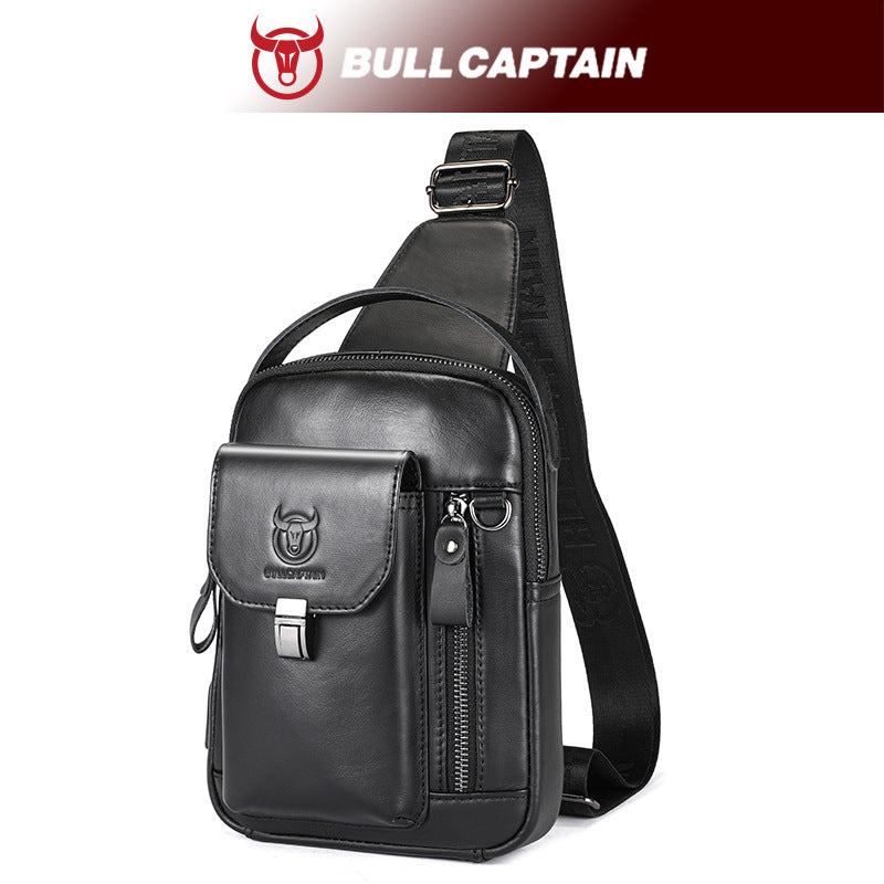 Men's Bull Captain Large Capacity Genuine Leather Phone Bags