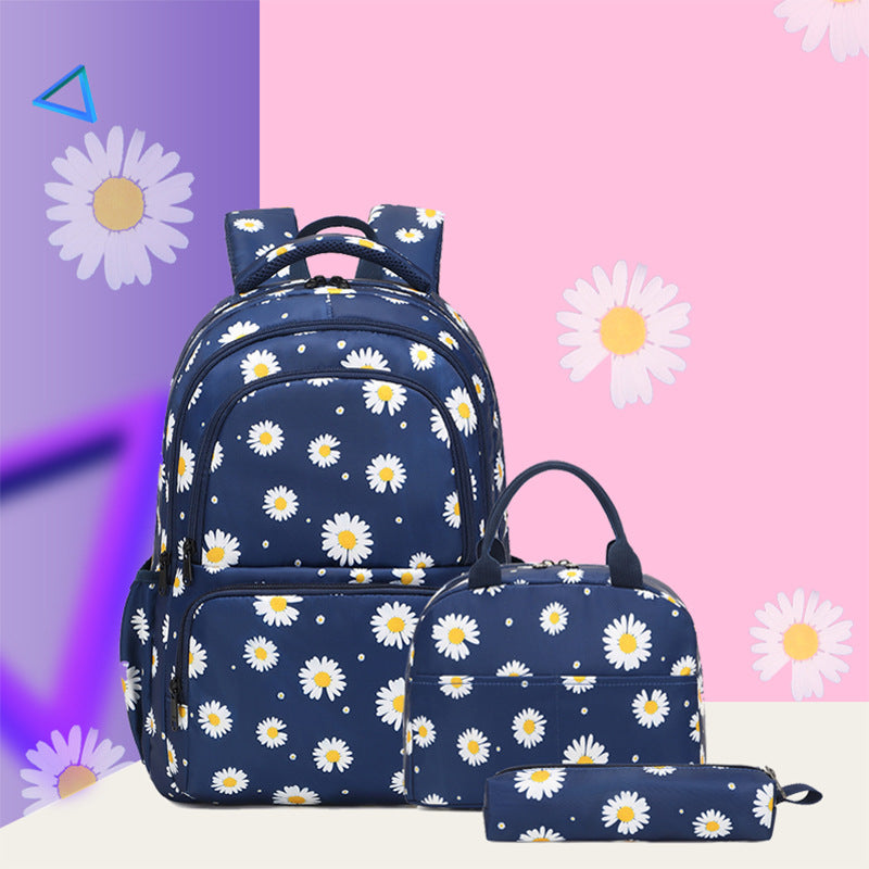Grade Spine Protection Little Daisy Printed Elementary School Students' Schoolbags
