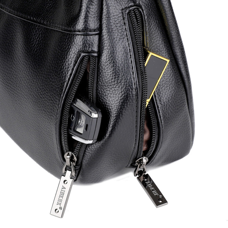 Women's Simple Elegant Mother Large Capacity Soft Leather Crossbody Bags