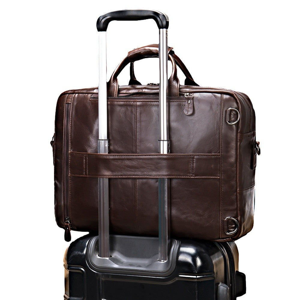 Men's Leather Cowhide Inch Computer Business Multifunction Men's Briefcases