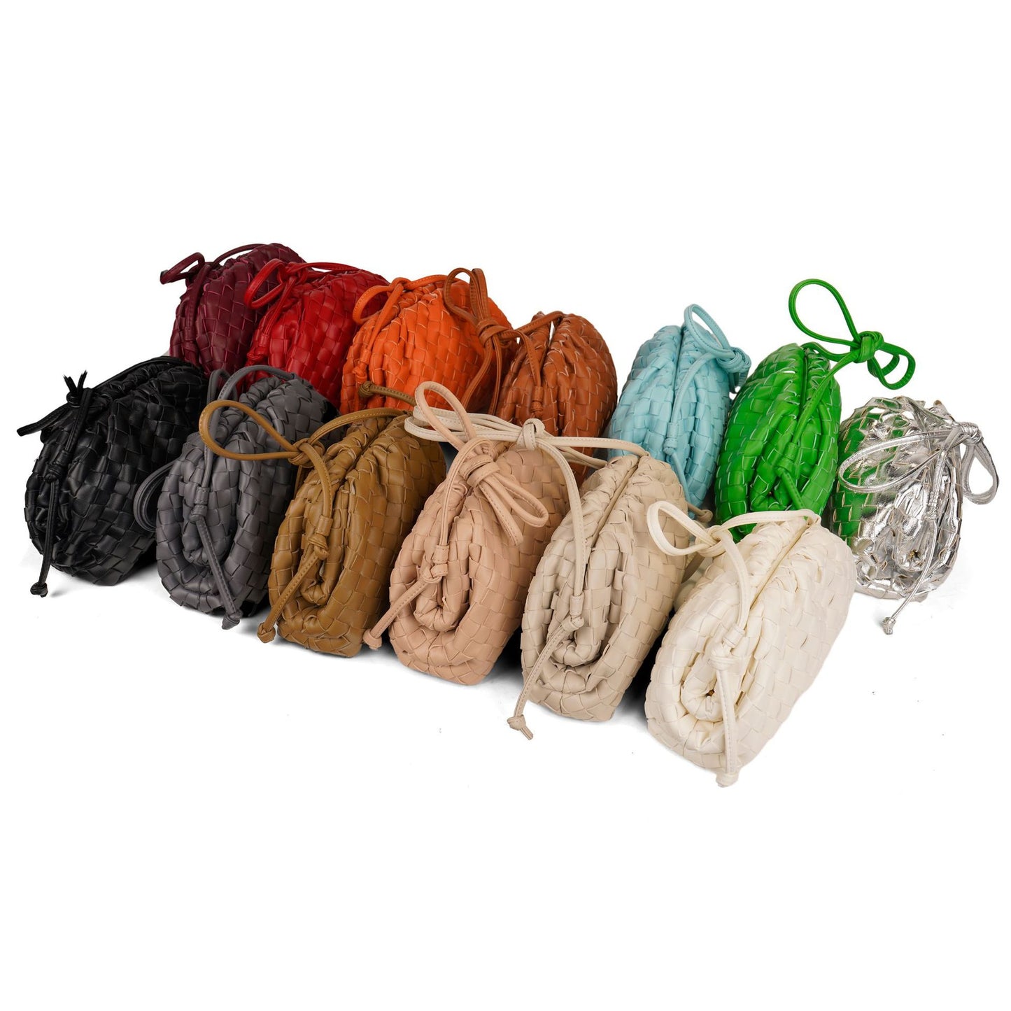 Women's Cloud Cowhide Pleated Dumpling Clutch Bags