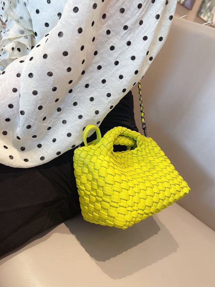 Woven Summer Soft Leather Underarm High-grade Small Square Bags
