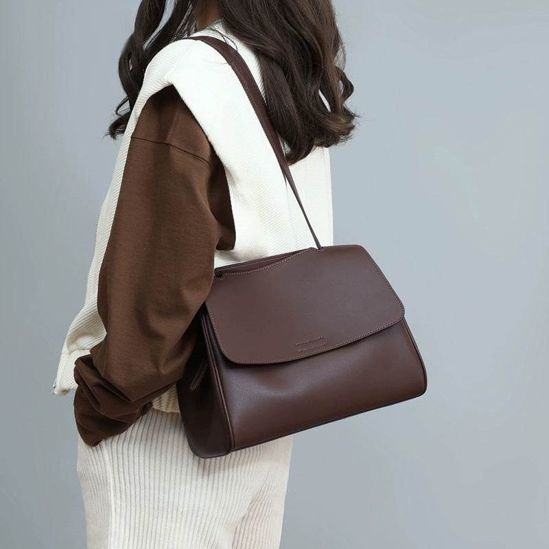 Women's Large Capacity Underarm Genuine Leather Commuter Handbags