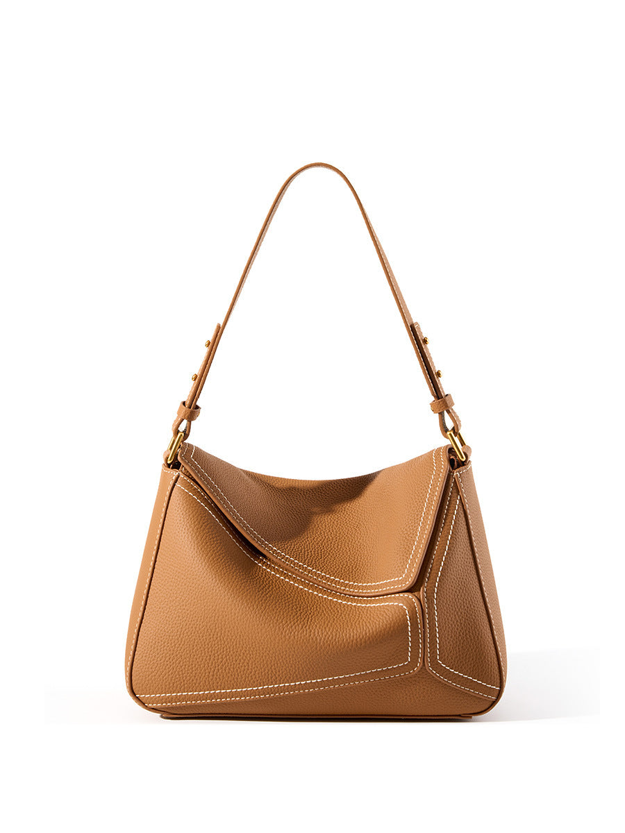 Women's Leather Geometry Pillow Commute First Layer Tote Bags