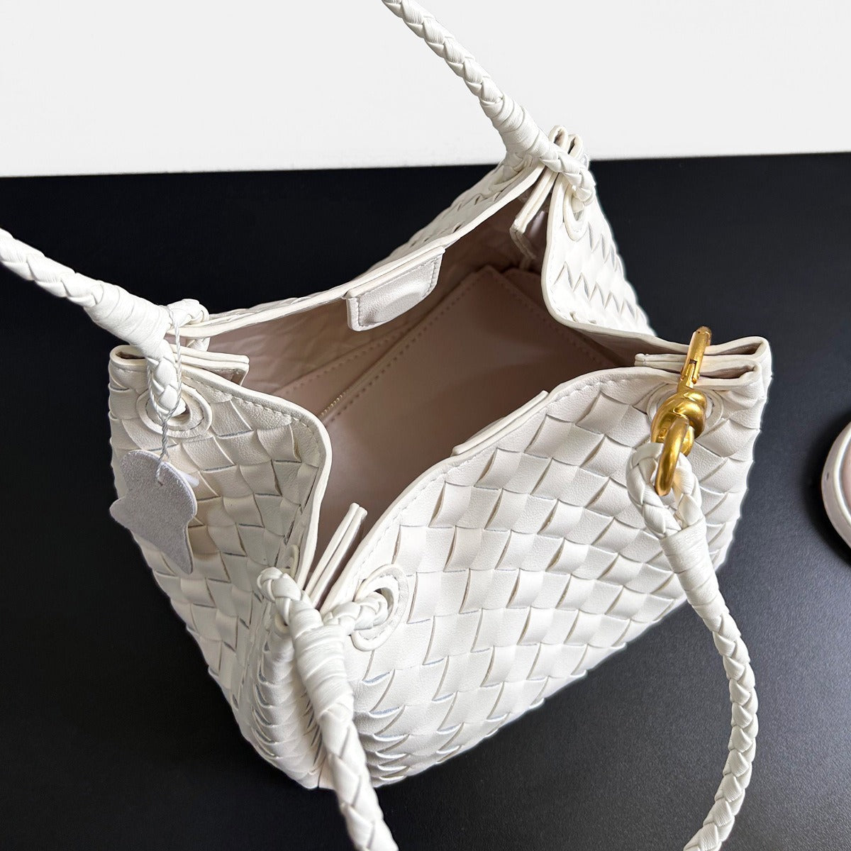 Authentic Leather Weave Parachute Shu Portable Vegetable Bags