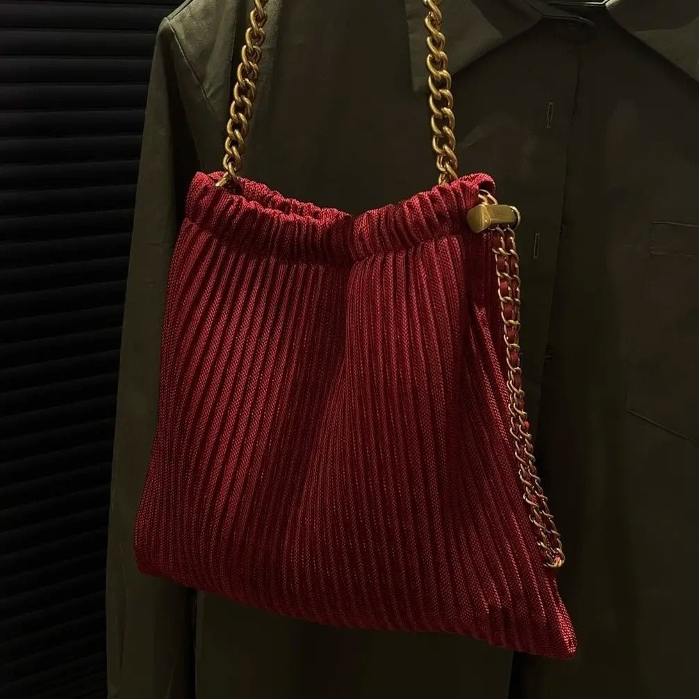 Cool Fortune Lazy Versatile Pleated Chain Shoulder Bags