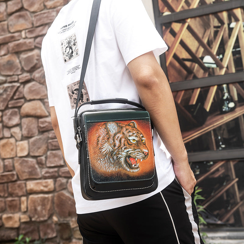 Men's Leatherworker Large Capacity Leather Trendy Niche Men's Messenger Bags