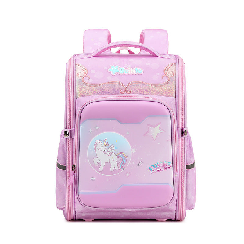 Open Lightweight Large Capacity Burden Reduction Elementary School Students' Schoolbags