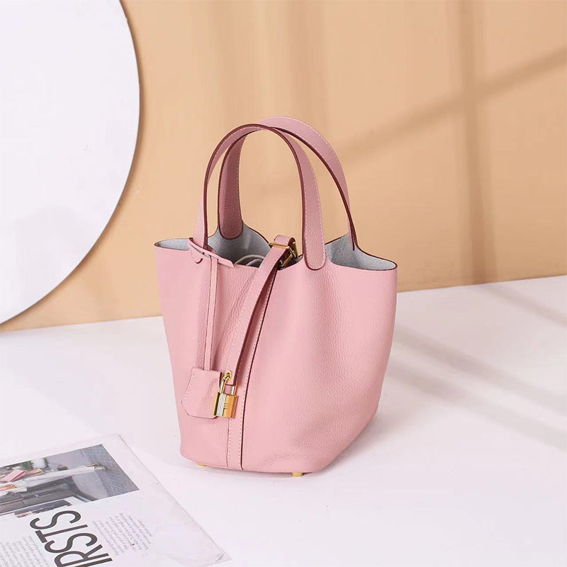 Women's Cowhide Genuine Leather Vegetable Basket Commuter Bags