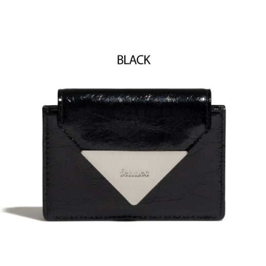 Women's Classic Triangle Patent Leather Portable Fashion Document Card Holder