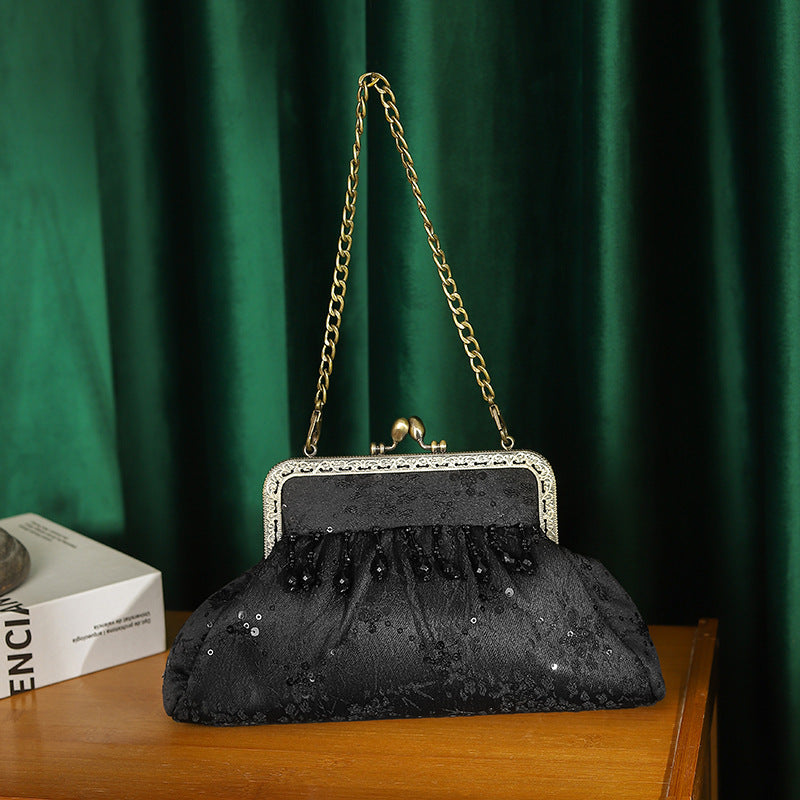 Style Jacquard Sequined Ancient Cheongsam Banquet Clutch Handbags