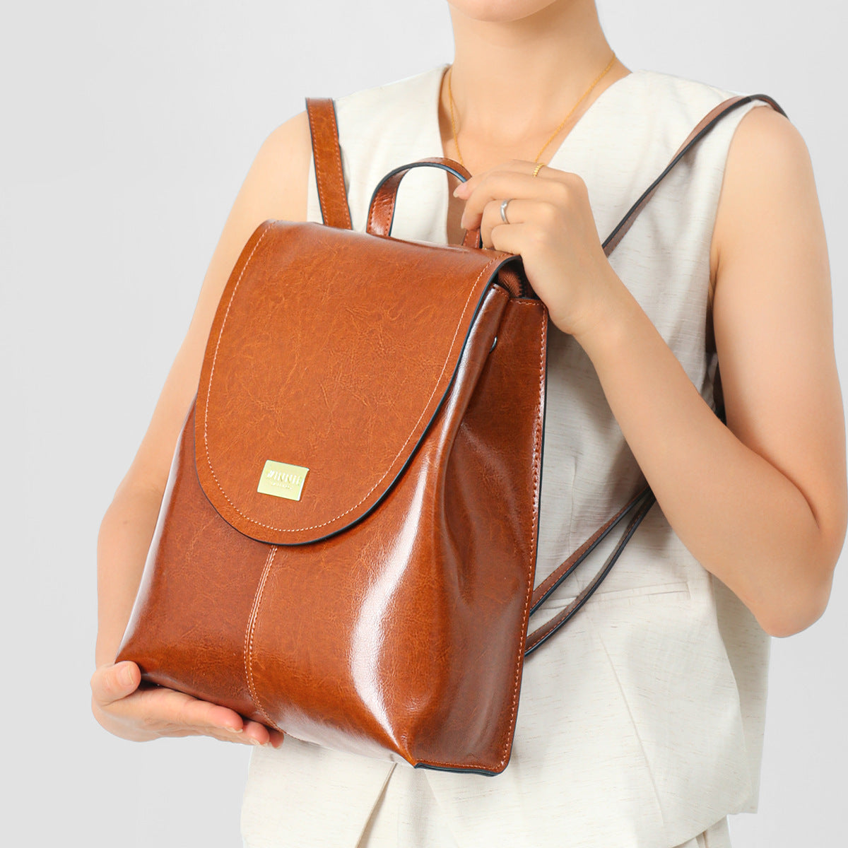 Women's Genuine Leather Soft Fashion Trendy Cowhide Backpacks