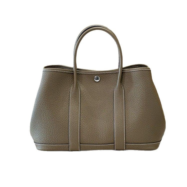 Women's Wax Line Leather Portable Large Capacity Handbags