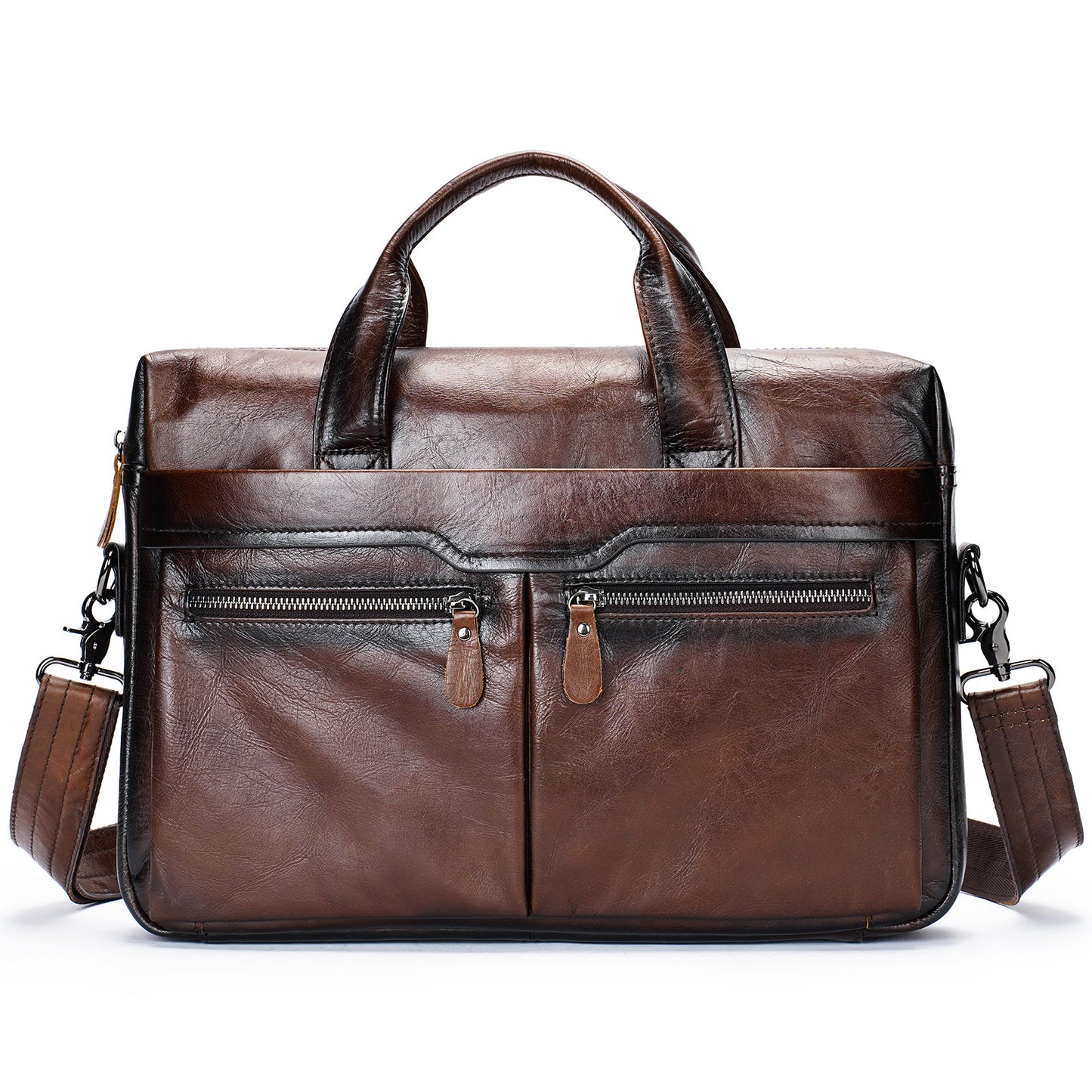 Men's Trendy Business Genuine Leather Portable Men's Briefcases