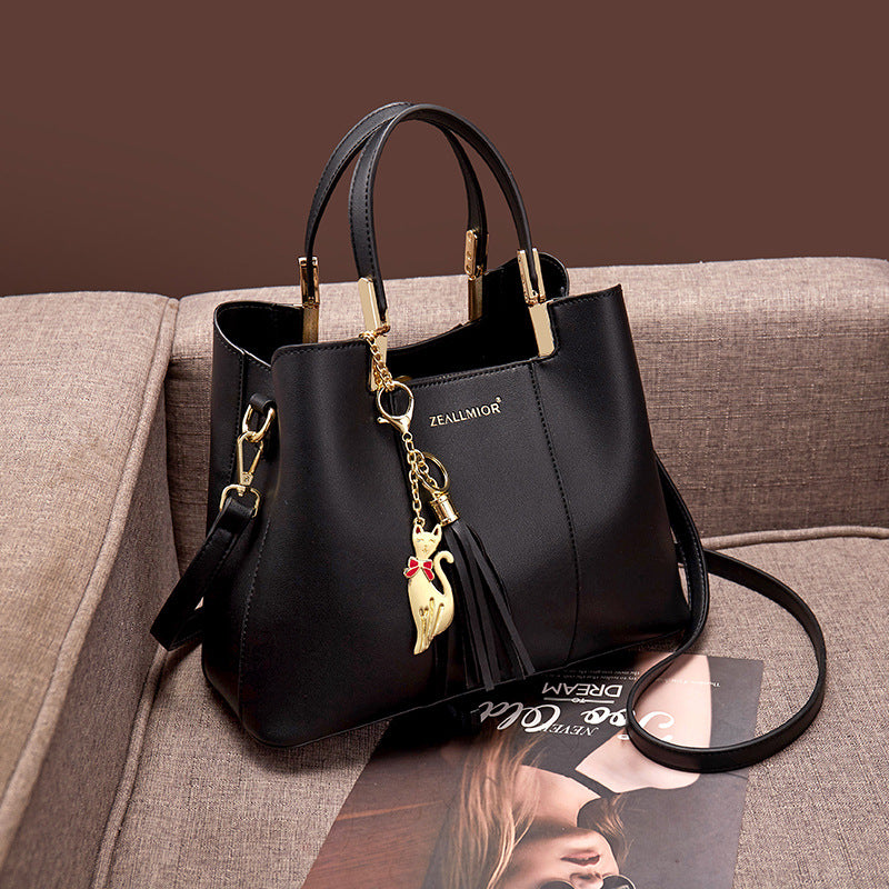 Women's Trendy Fashion Soft Leather Portable Large Handbags
