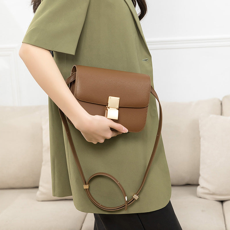 Women's Classic Genuine Leather Summer Fashion Small Square Bags