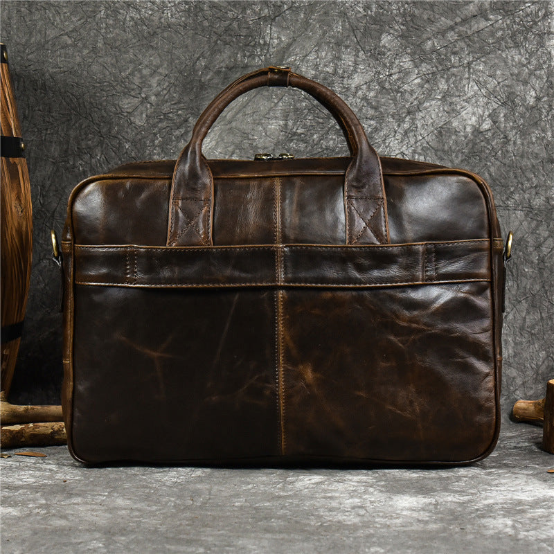 Men's Leather Business First Layer Out Computer Men's Briefcases