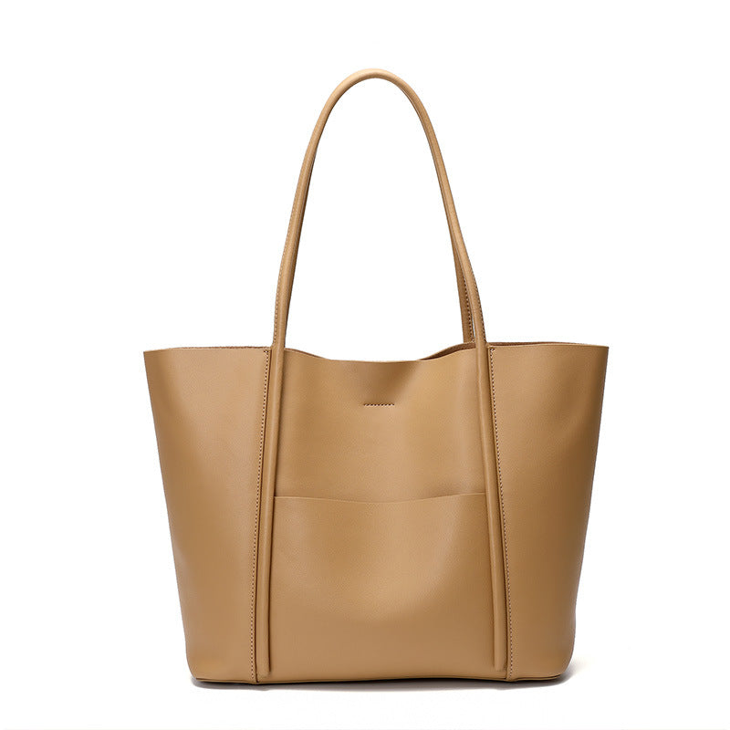 Women's Genuine Leather Cowhide Commuter Large Capacity Tote Bags