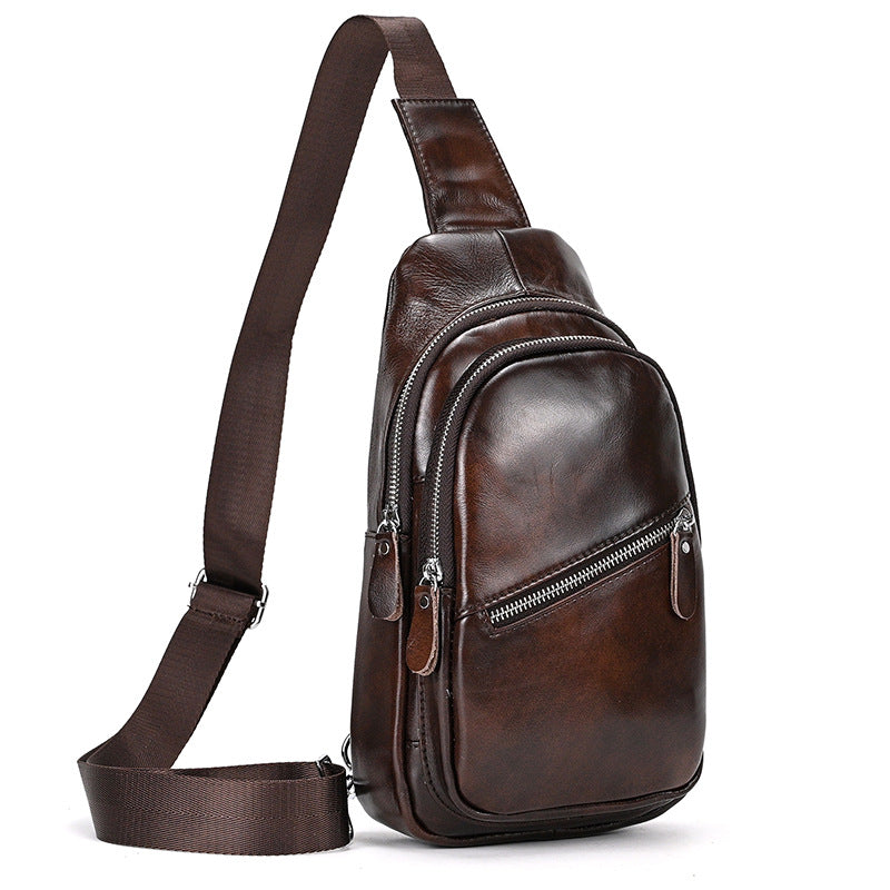 Men's Genuine Leather Out Black Brown Bags
