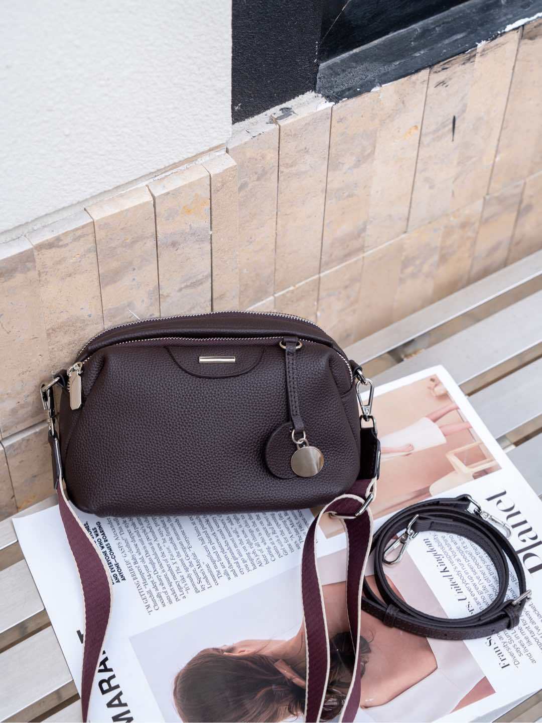 Women's Genuine Leather Soft Versatile Large Capacity Small Square Bags