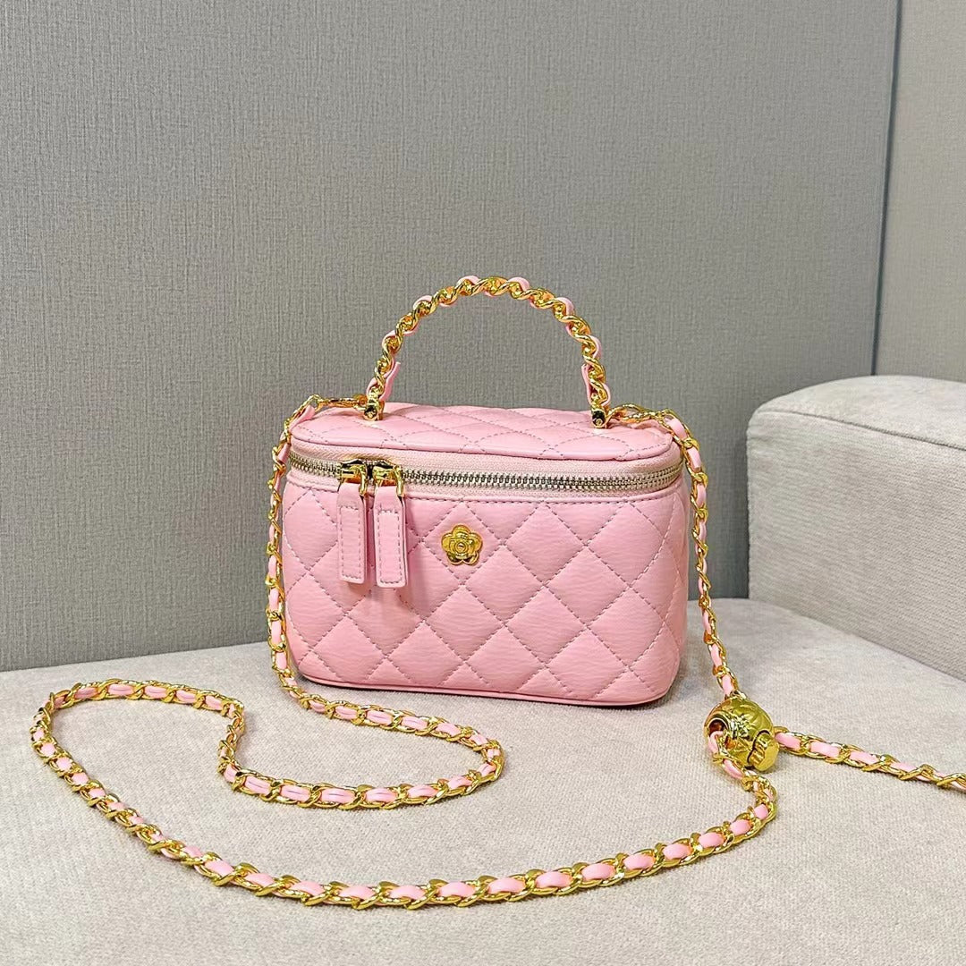 Women's Genuine Leather Classic Style Rhombus Chain Shoulder Bags