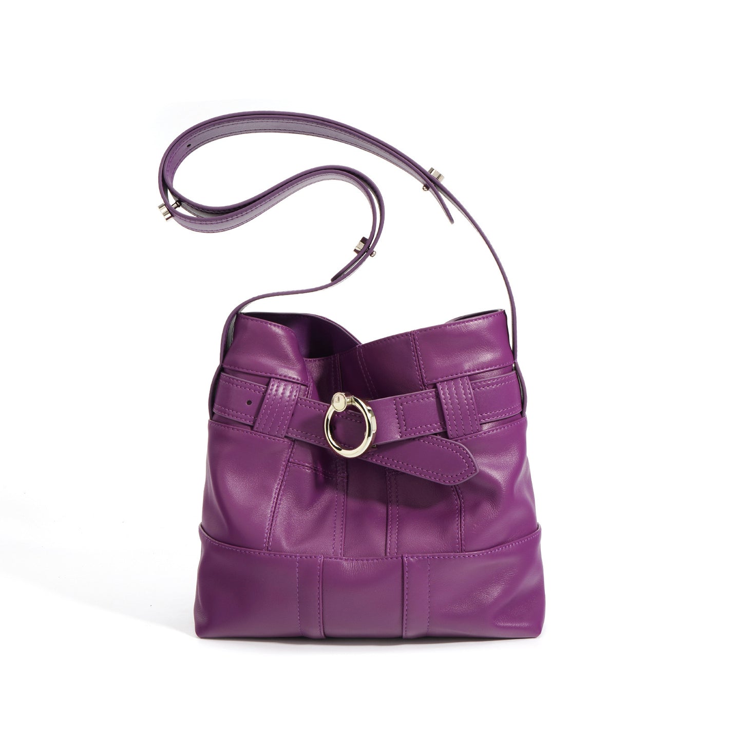 Women's Design Fashion Top Layer Leather Large Capacity Bucket Bags