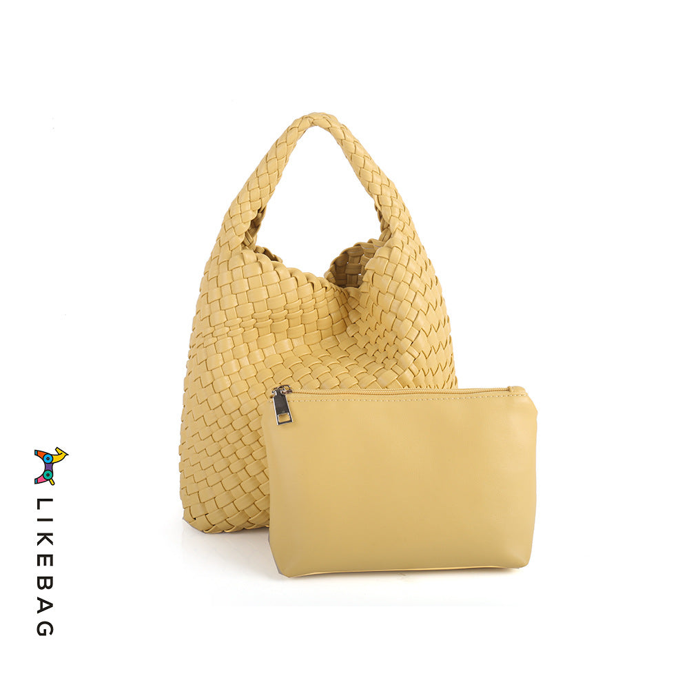 Women's Quality Handmade Woven Vegetable Basket Composite Shoulder Bags