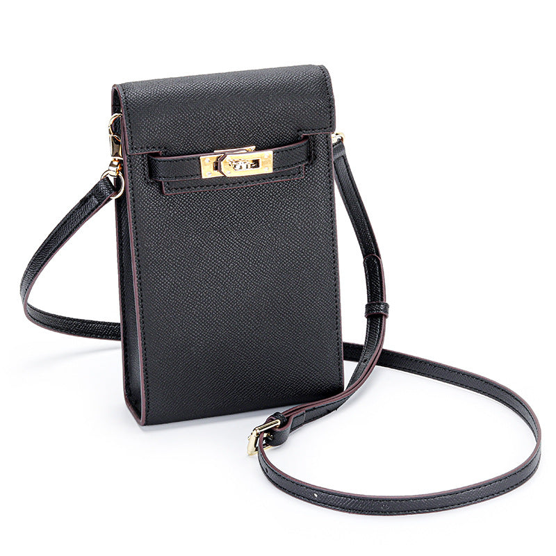 Leather Female Niche Palm Print Vertical Phone Bags