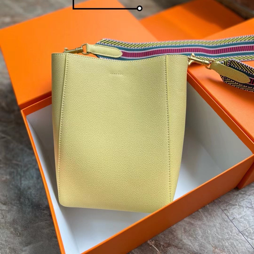 Women's Wide Strap Single Leather Simple Son Bags