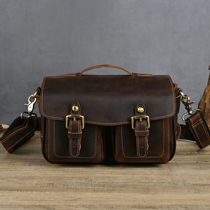 Men's Crazy Horse Leather Vintage Handmade First Men's Briefcases