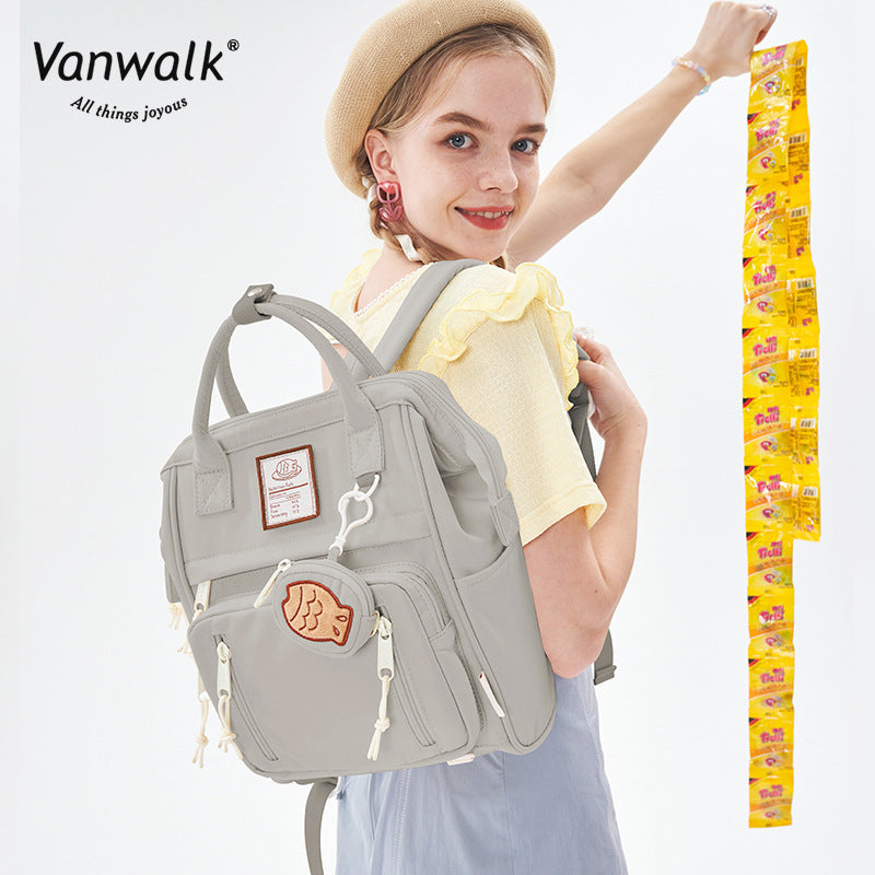 Women's Cheese Toffee Homemade Fish Cake Pendant Backpacks