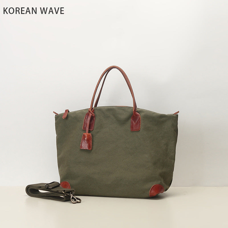 Women's With First Layer Cowhide Simple Large Shoulder Bags